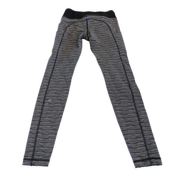 Lululemon Speed Tight‎ II Leggings Textured Wave Silver Spoon Black Size 6 - Picture 5 of 9